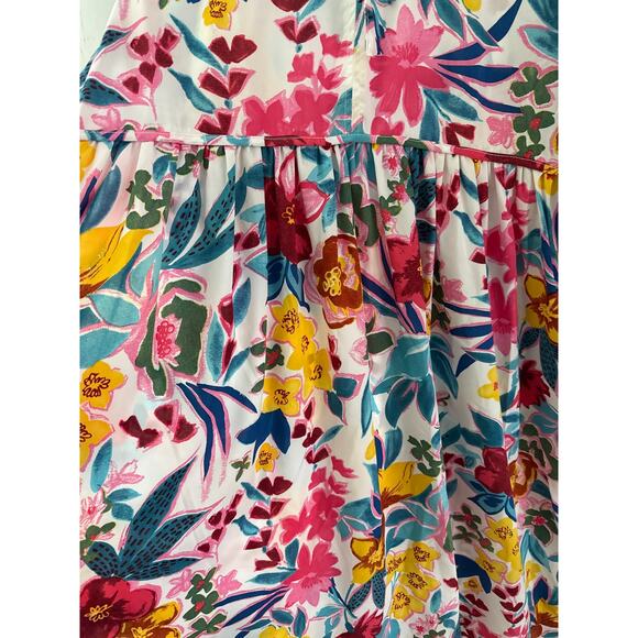 Umgee Long Sleeve Boho Floral Peasant Midi‎ Dress Pockets Multicolor Size Large - Picture 7 of 10